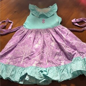 Eleanor Rose Purple and Blue Polka Dot Kids Costume Dress